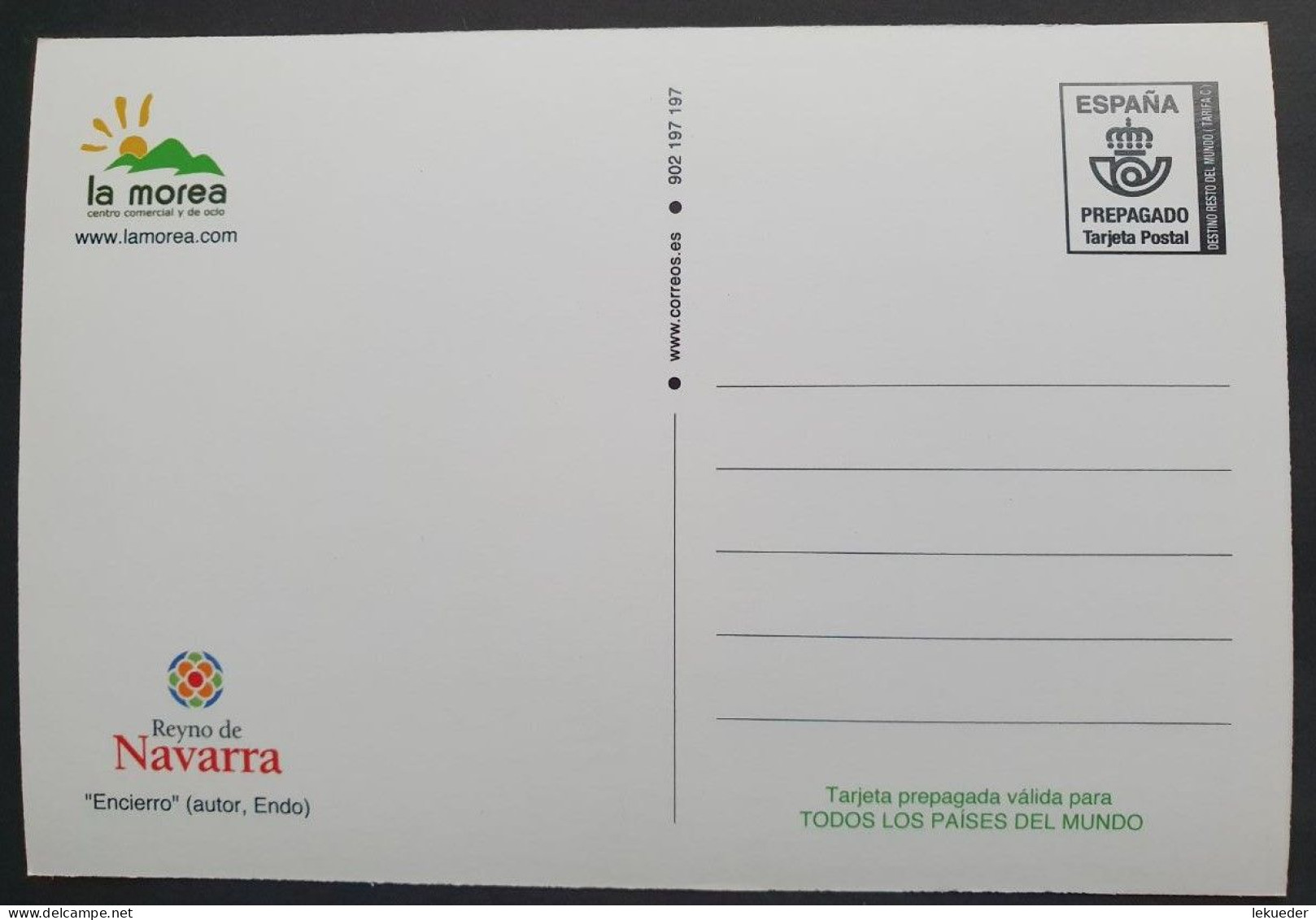 Encierro SAN FERMIN (Pamplona) 2016 - CORREOS Tarjeta Postal Prepago Tarifa C - Variétés & Curiosités