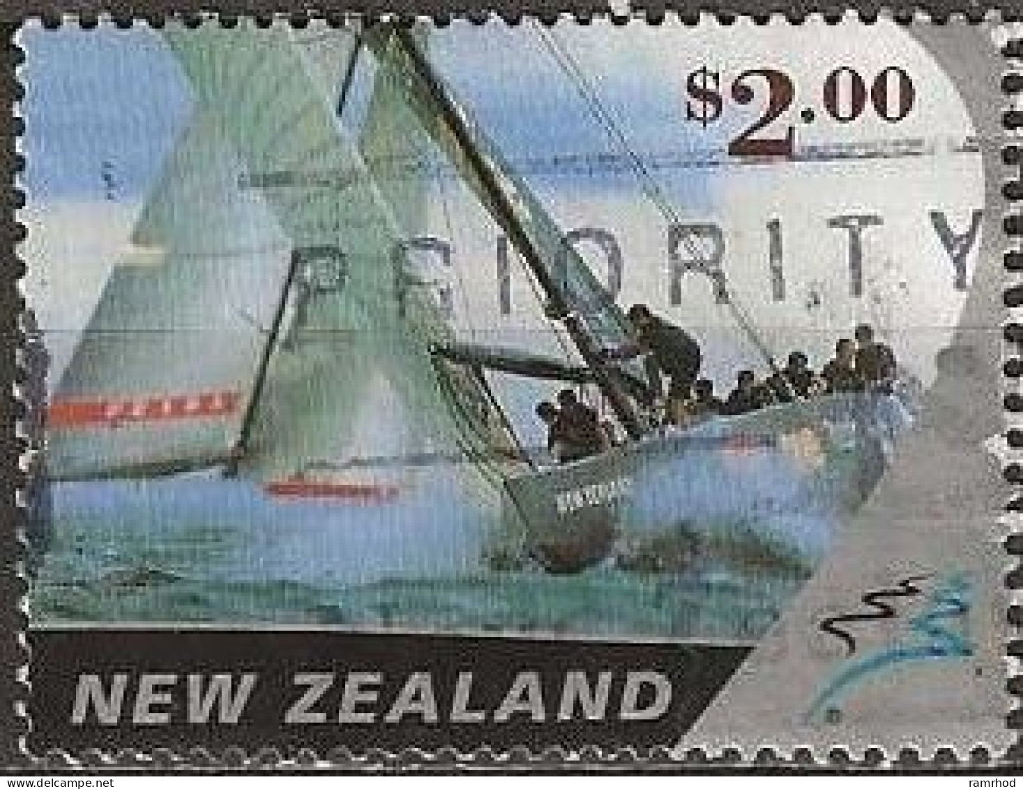 NEW ZEALAND 2002 America's Cup, 2003. Scenes From 2000 Final, Between New Zealand & Italy - $2 - Yachts Turning AVU - Gebraucht