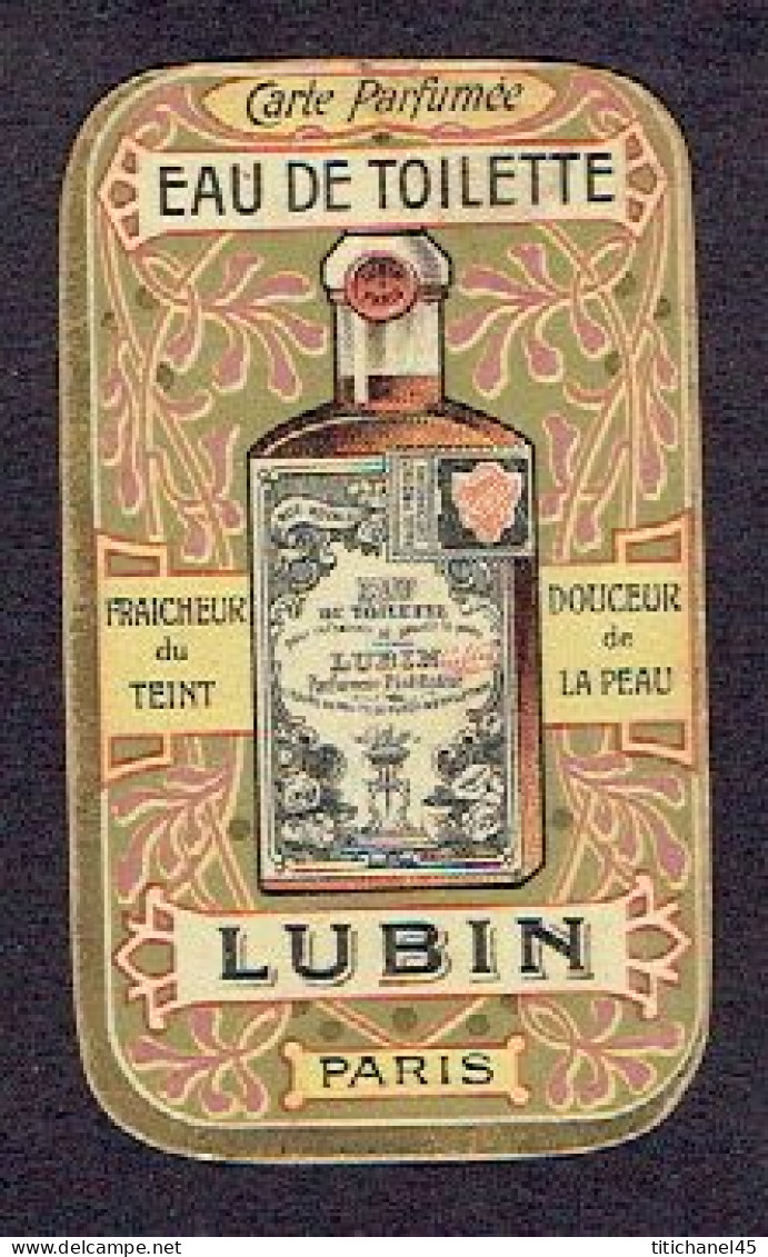 Jolie Carte Parfum "EAU DE TOILETTE" De LUBIN - Anciennes (jusque 1960)
