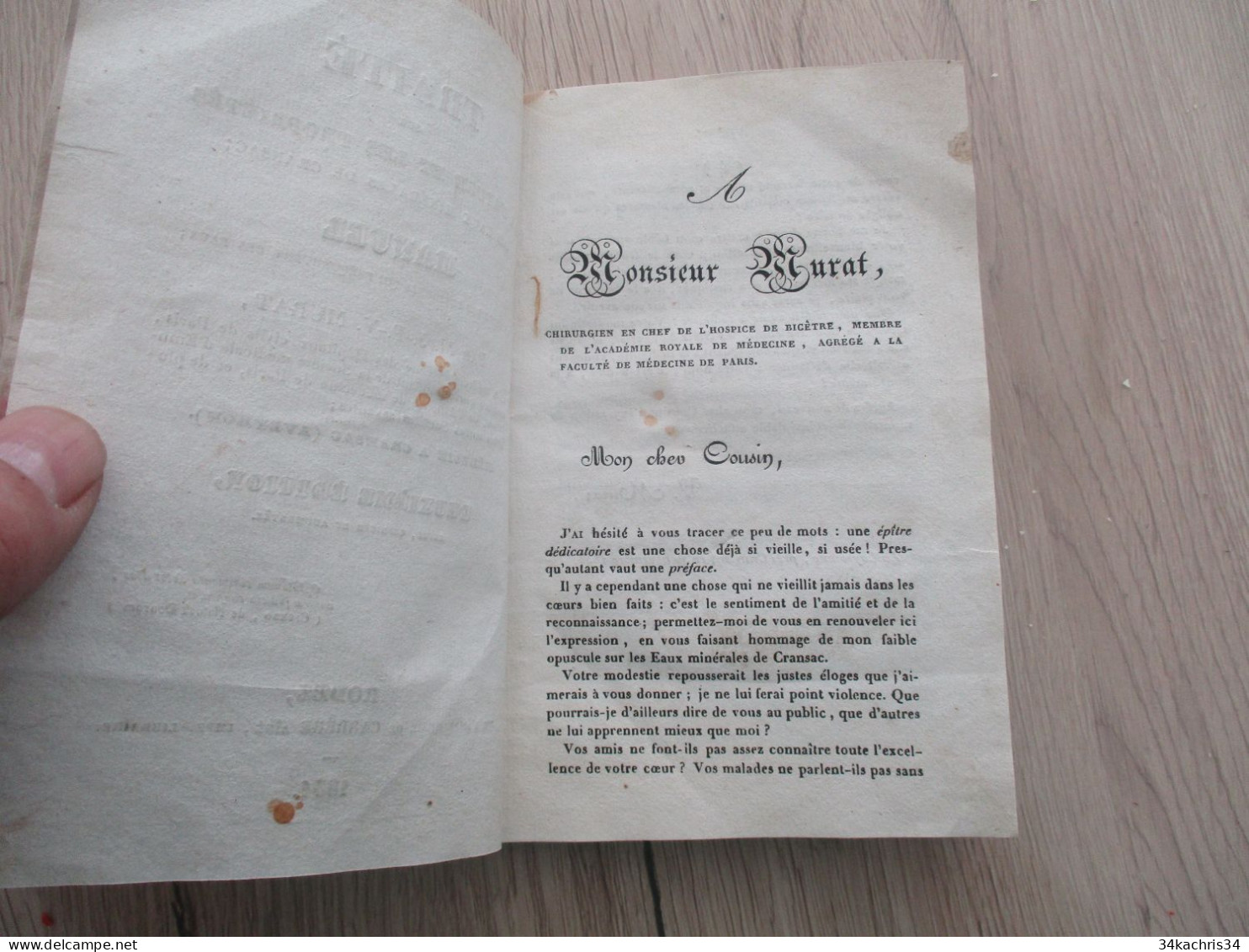 Rodez 1837 Rare 2ème édition  Traité Sur La Nature Et Les Propriétés Des Eaux Minérales De Cransac Par Murat 107p - Languedoc-Roussillon