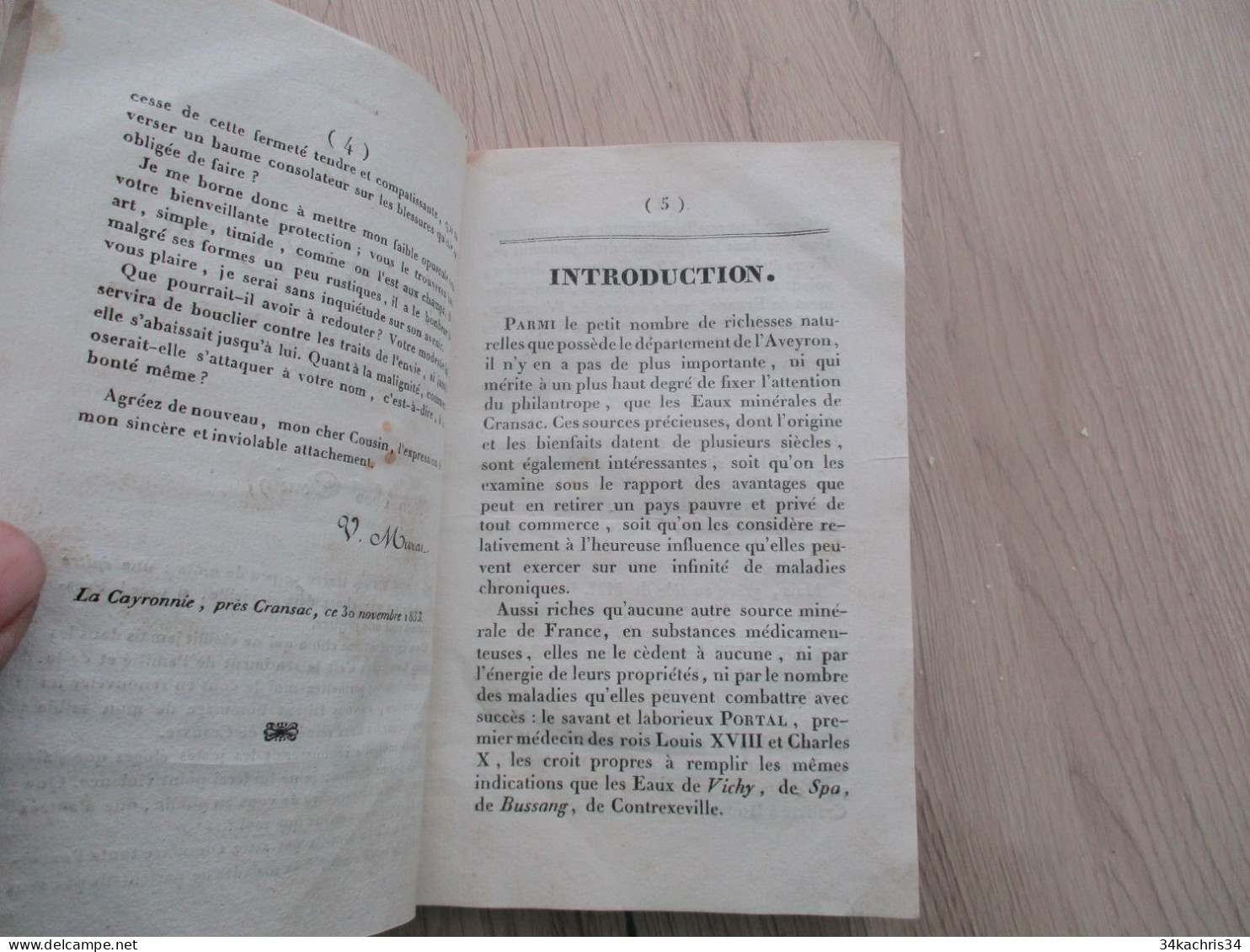 Rodez 1837 Rare 2ème édition  Traité Sur La Nature Et Les Propriétés Des Eaux Minérales De Cransac Par Murat 107p - Languedoc-Roussillon