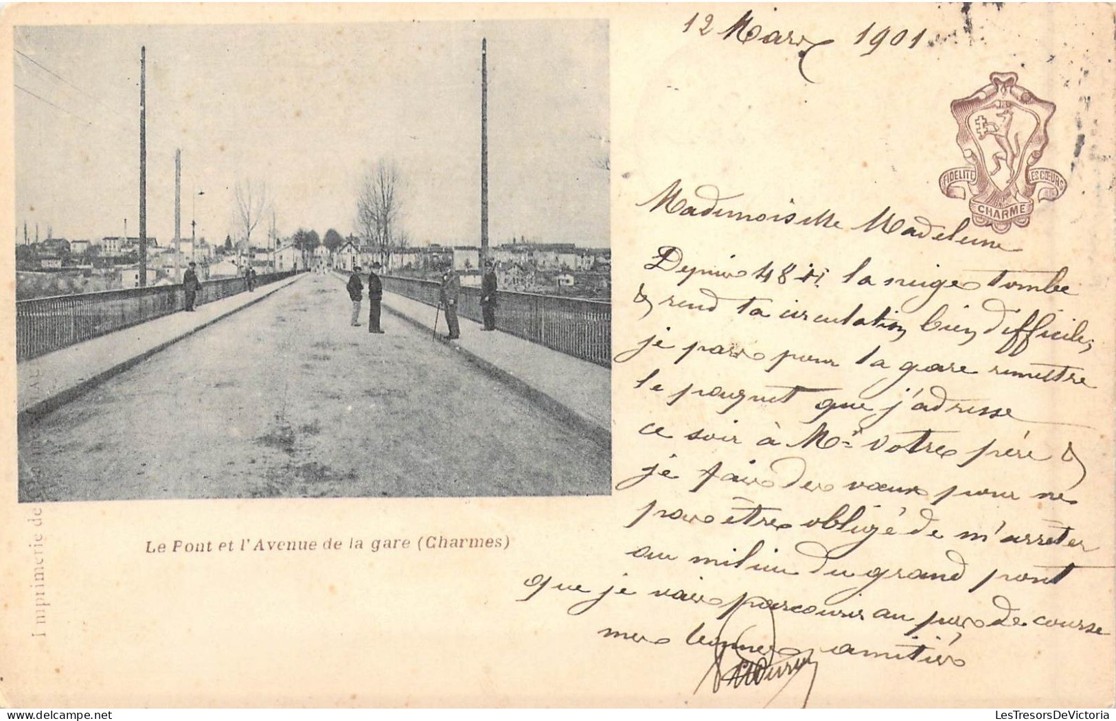 FRANCE - 88 - Charmes - Le Pont Et L'Avenue De La Gare - Carte Postale Ancienne - Charmes