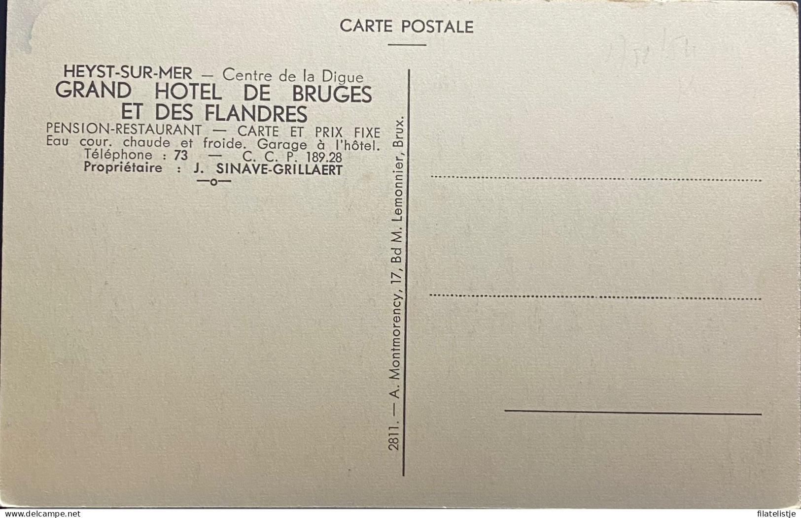Heist Grand Hotel De Bruges Et Des Flandres - Heist