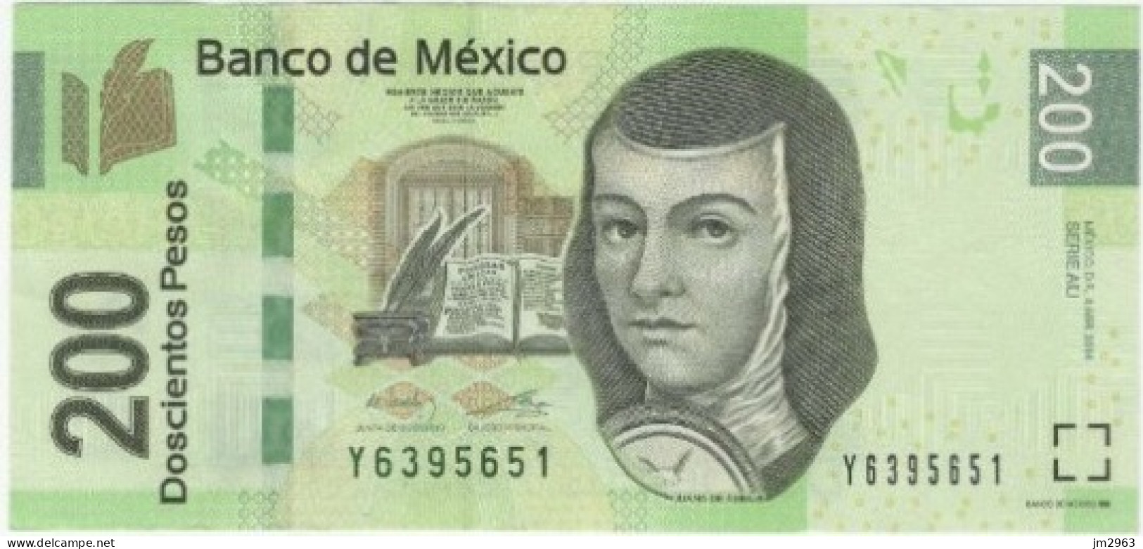 MEXIQUE 200 PESOS 04.04.2014 UNC Série AU Y6395651 - Mexico