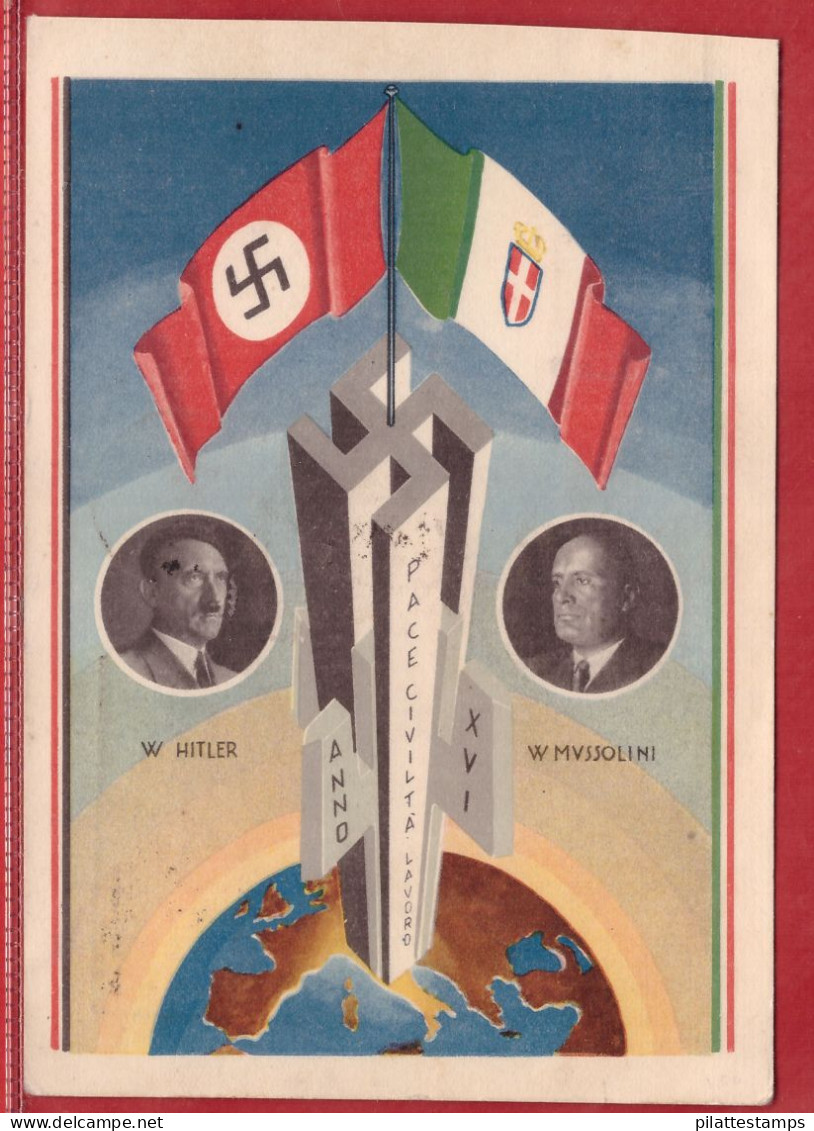 ITALIE CARTE PREMIER JOUR DE LA VISITE DU CHANCELIER ALLEMAND DE 1938 DE ROME ET NAPLES - Marcofilía (Zeppelin)