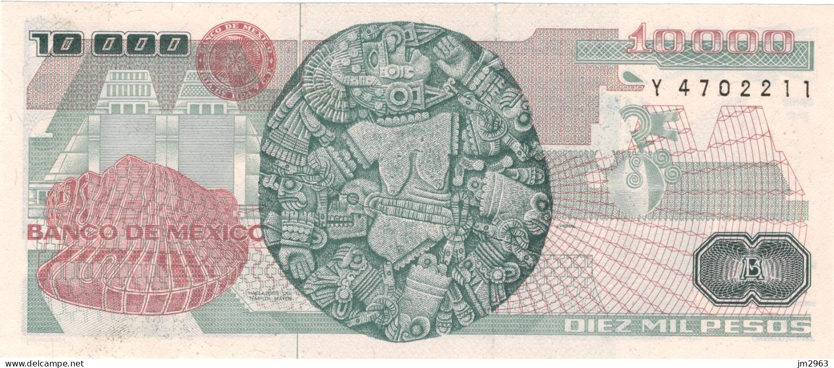 MEXIQUE 10000 PESOS 28.03.1989 AU Série PF Y4702211 - Mexico