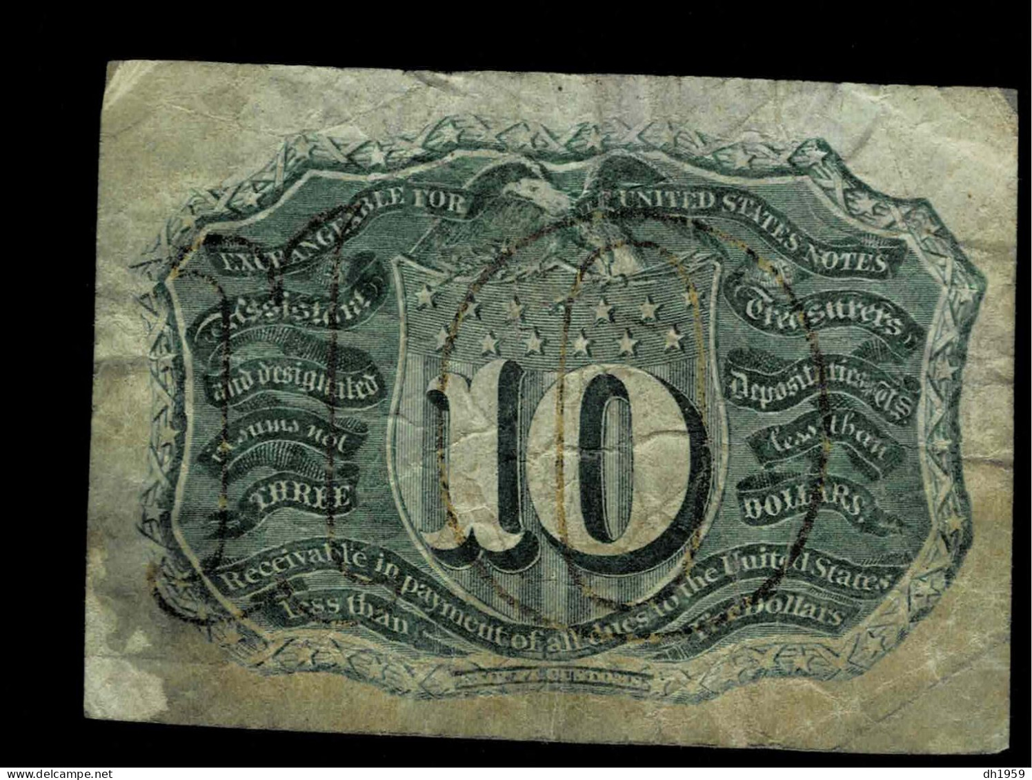 1863 USA AMERIQUE ETATS-UNIS  BILLETS BILL GELDSCHEIN BANCO CENTRAL DEVISE FRACTIONNELLE FRACTIONAL  CURRENCY - 1863 : 2. Ausgabe