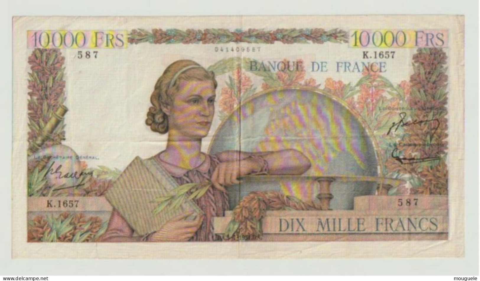 10 000 Génie Français  Du 5-7-1951 - 10 000 F 1945-1956 ''Génie Français''