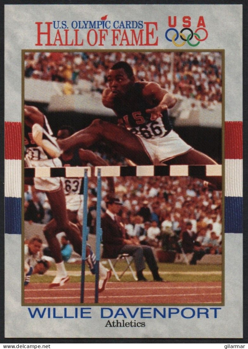 UNITED STATES - U.S. OLYMPIC CARDS HALL OF FAME - ATHLETICS - WILLIE DAVENPORT - 110 Mt HURDLES - # 83 - Trading-Karten