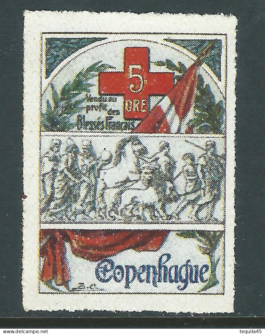 VIGNETTE CROIX-ROUGE DELANDRE - FRANCE Comité De Copenhague 1916 1917 WWI WW1 Cinderella Poster Stamp 1914 1918 War - Red Cross