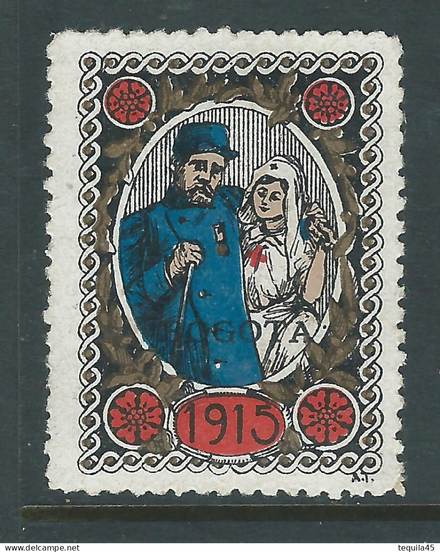 VIGNETTE CROIX-ROUGE DELANDRE - FRANCE Comité De BOGOTA 1916 1917 WWI WW1 Cinderella Poster Stamp 1914 1918 War - Croix Rouge
