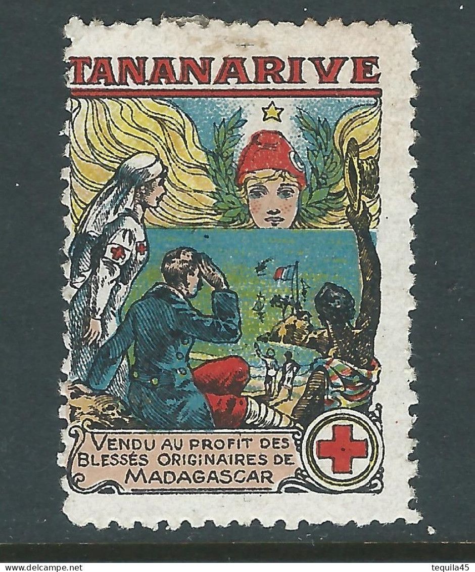 VIGNETTE CROIX-ROUGE DELANDRE - FRANCE Comité De MADAGASCAR 1916 1917 WWI WW1 Cinderella Poster Stamp 1914 1918 War - Croix Rouge