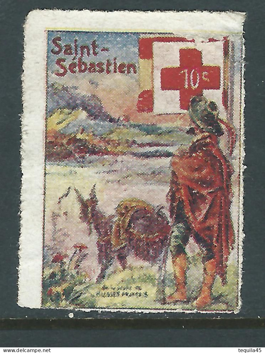 VIGNETTE CROIX-ROUGE DELANDRE - FRANCE Comité De SAINT SEBASTIEN 1914 1918 WWI WW1 Cinderella Poster Stamp 1914 1918 War - Rotes Kreuz