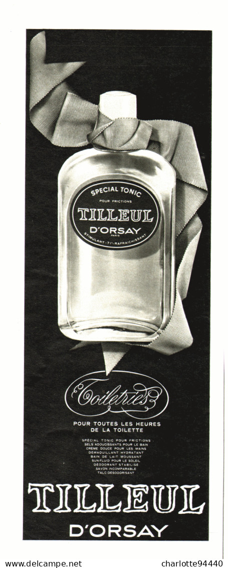 PUB PARFUM ( TILLEUL   ) De " D'ORSAY " 1966 ( 1 ) - Ohne Zuordnung