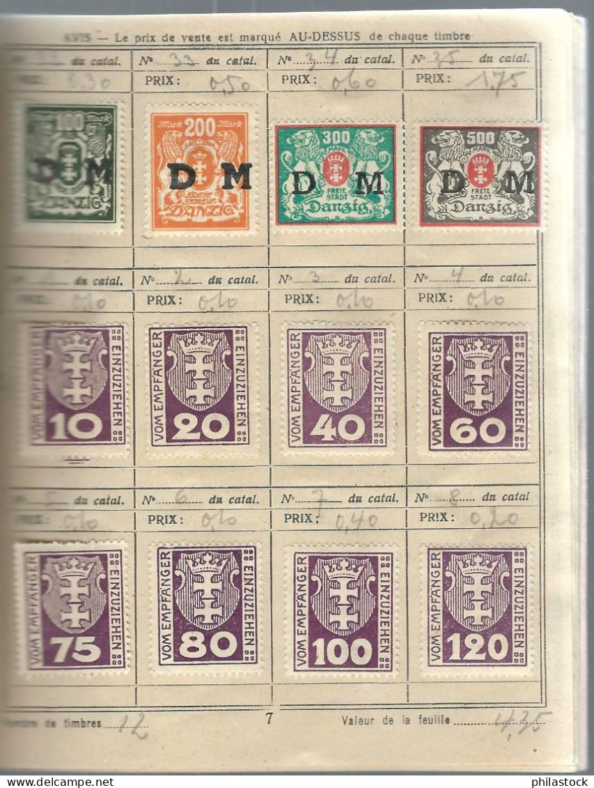 DANTZIG  MEMEL + qq Belgique dans 2 petits carnets de circulation */Obl. ensemble propre