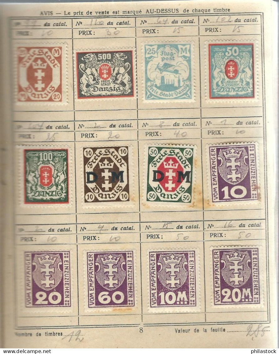 DANTZIG  MEMEL + qq Belgique dans 2 petits carnets de circulation */Obl. ensemble propre