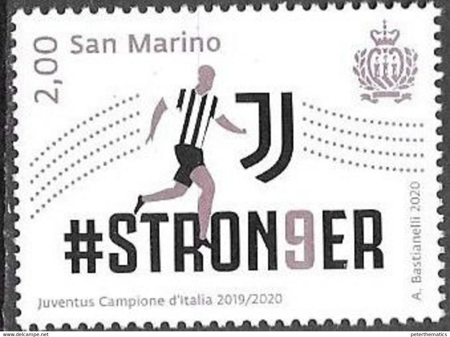 SAN MARINO, 2020, MNH,FOOTBALL, FAMOUS CLUBS, JUVENTUS, ITALIAN CHAMPIONS 2019-2020, 1v - Clubs Mythiques