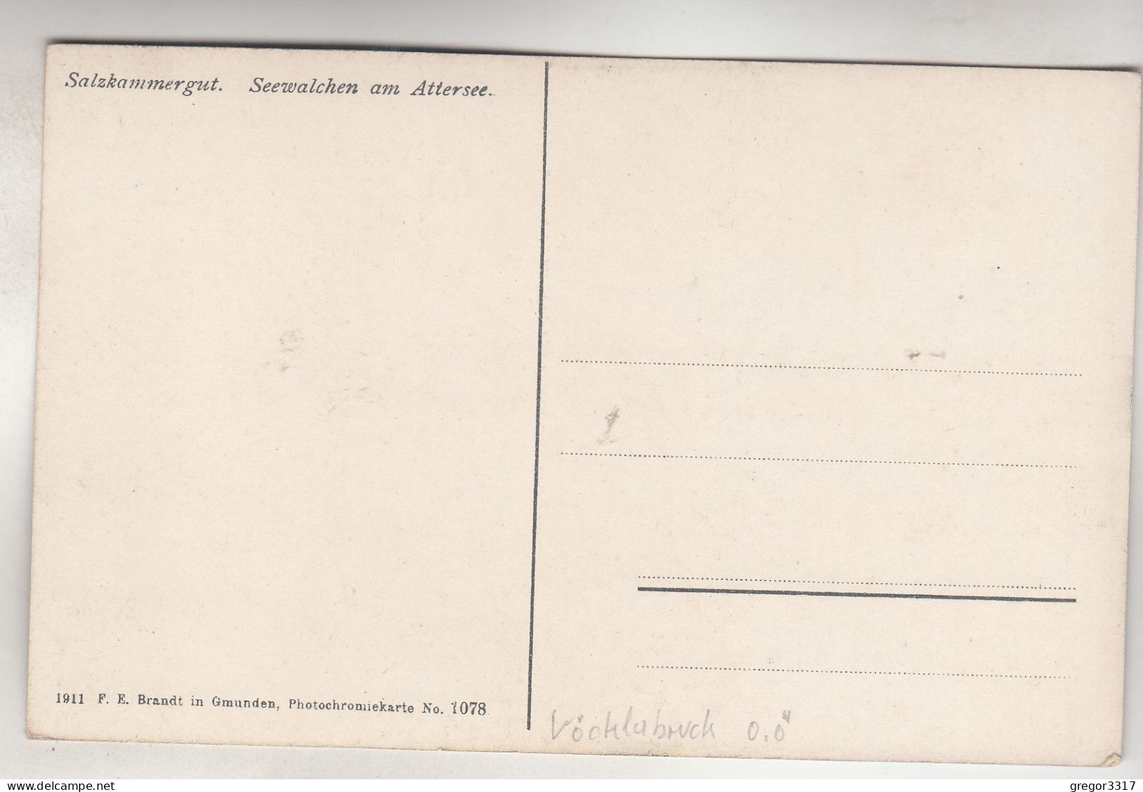 C7404) Salzkammergut SEEWALCHEN Am ATTERSEE - Brandt No. 1078   - 1911 - Attersee-Orte