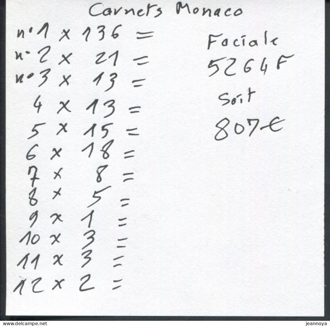 MONACO - ENSEMBLE DE CARNETS ENTRE N° 1 Et 12 PAR MULTIPLE ( VOIR LISTE ) - Postzegelboekjes
