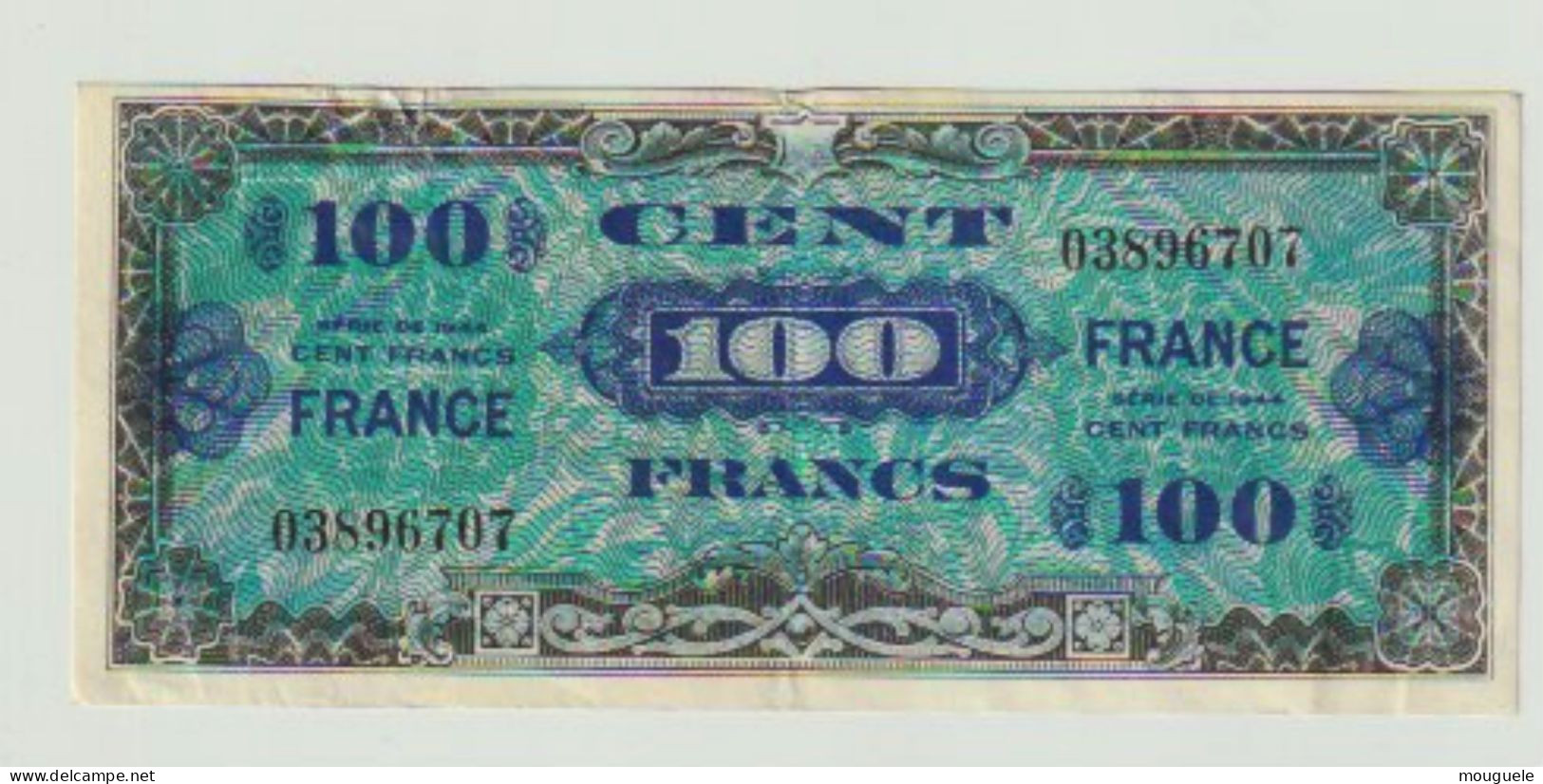 100 Francs Drapeau Sans  Série - 1944 Flagge/Frankreich