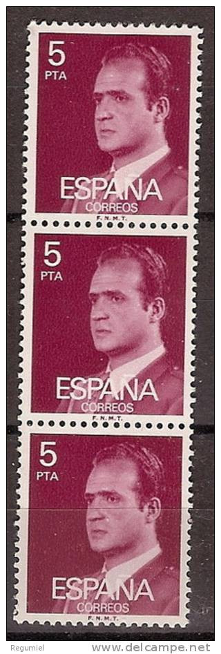 España 2347a ** Rey. Triptico Con Numero De Control. - Variétés & Curiosités