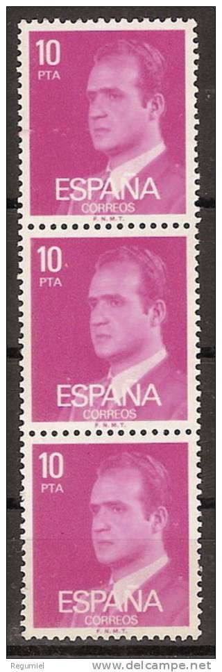 España 2394a ** Rey. Triptico Con Numero De Control. - Variétés & Curiosités