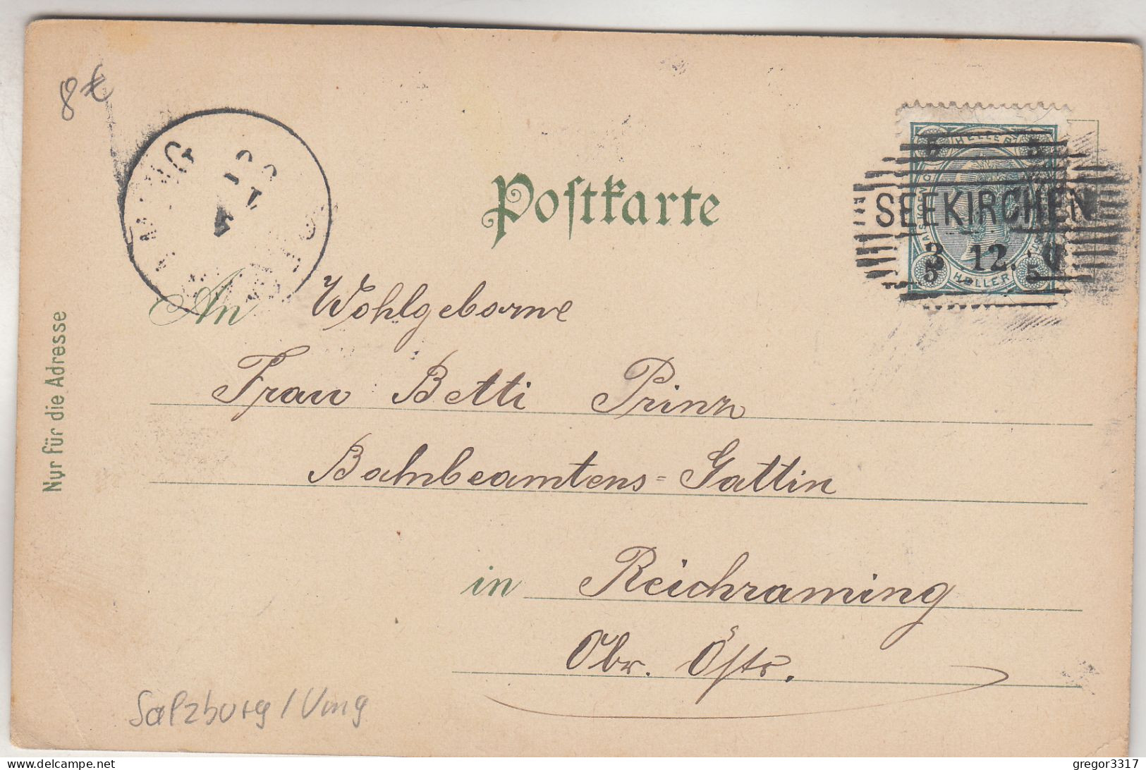 C7419) GRUSS Aus SEEKIRCHEN - LITHO - Wilhelm Nitsch - 3.12.1900 !! - Seekirchen Am Wallersee