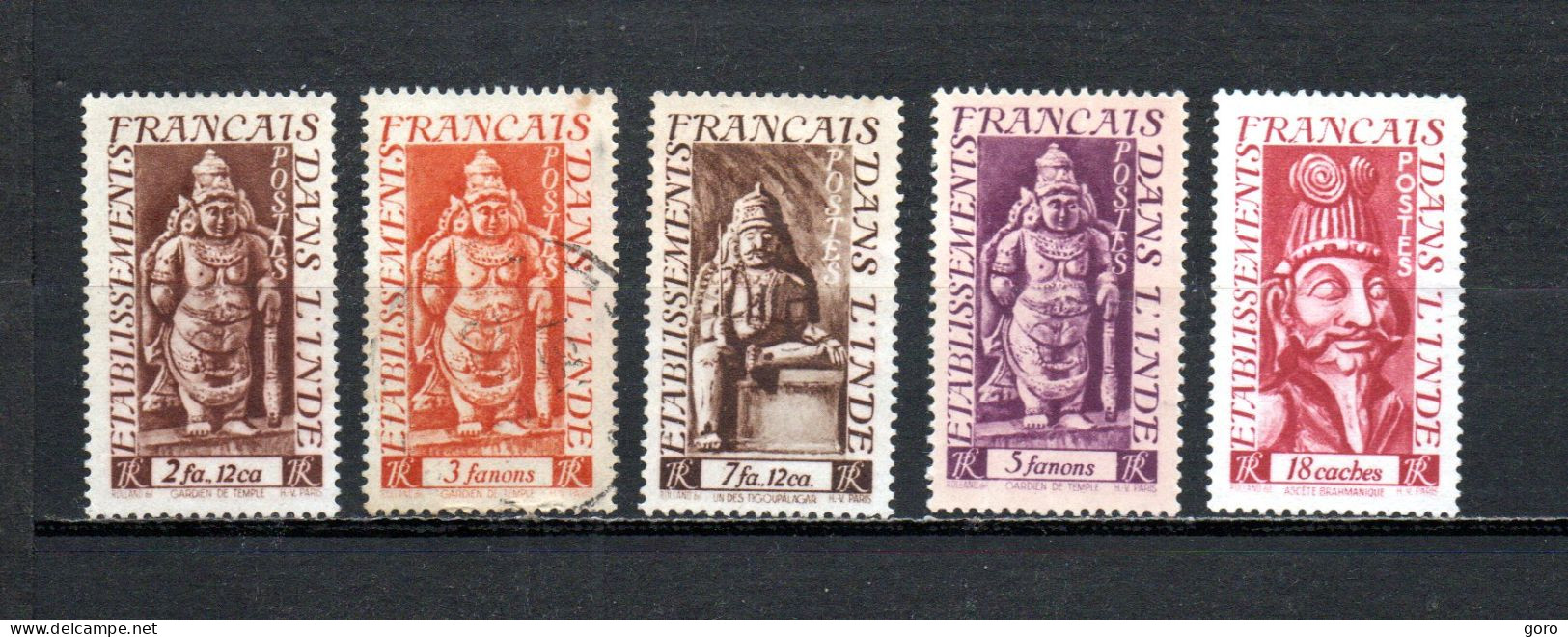 India   1948  .-   Y&T  Nº    248/249-250/251-255 - Used Stamps