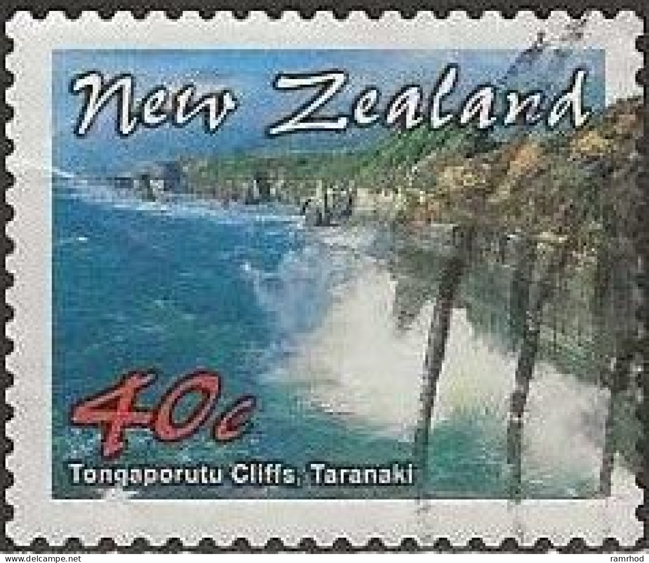 NEW ZEALAND 2002 Coastlines - 40c. - Tongaporutu Cliffs, Taranaki FU - Gebruikt