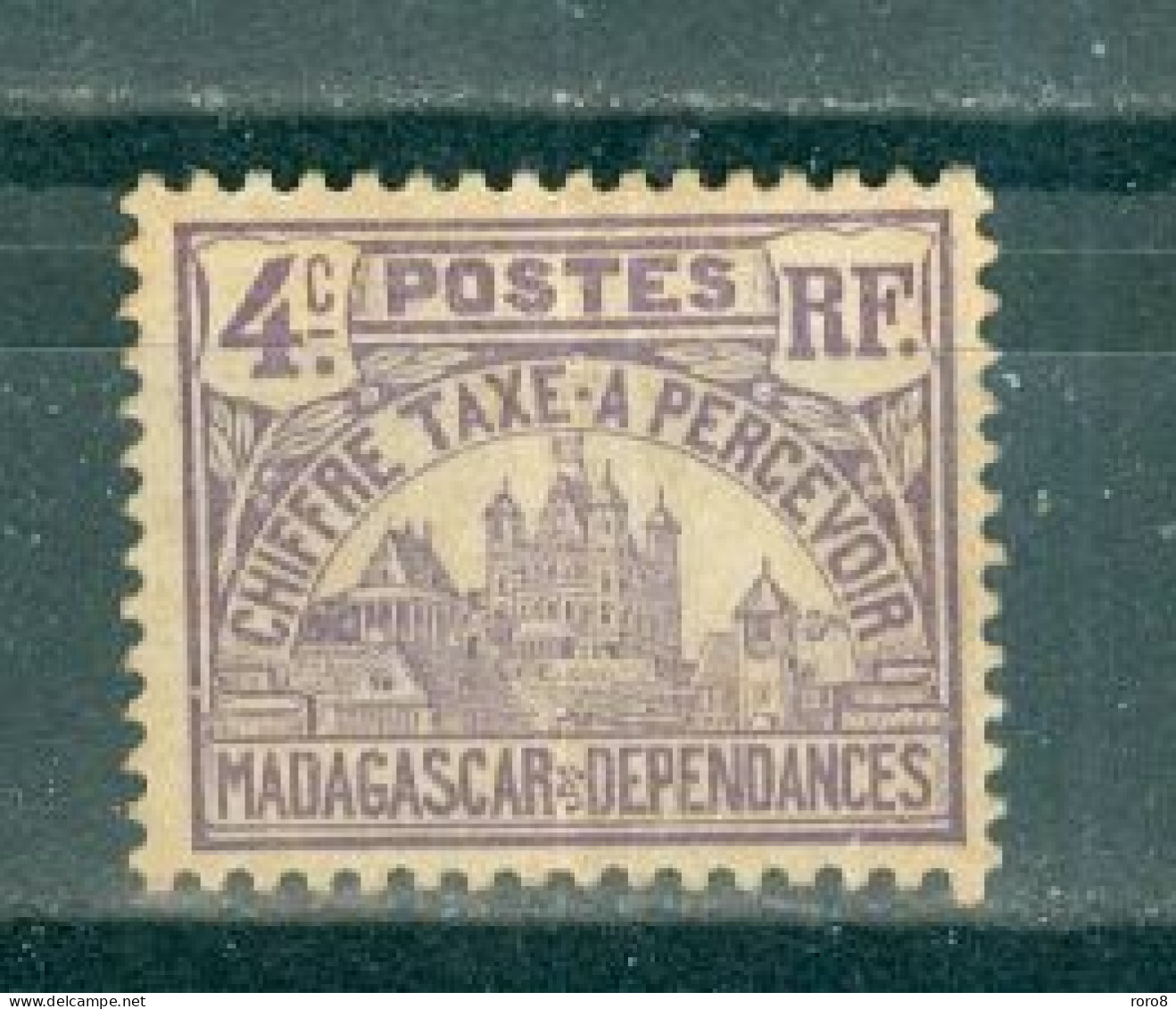 MADAGASCAR - TIMBRES-TAXE N°9*MH.SCAN DU VERSO. Palais Royal De Tananarive. - Segnatasse