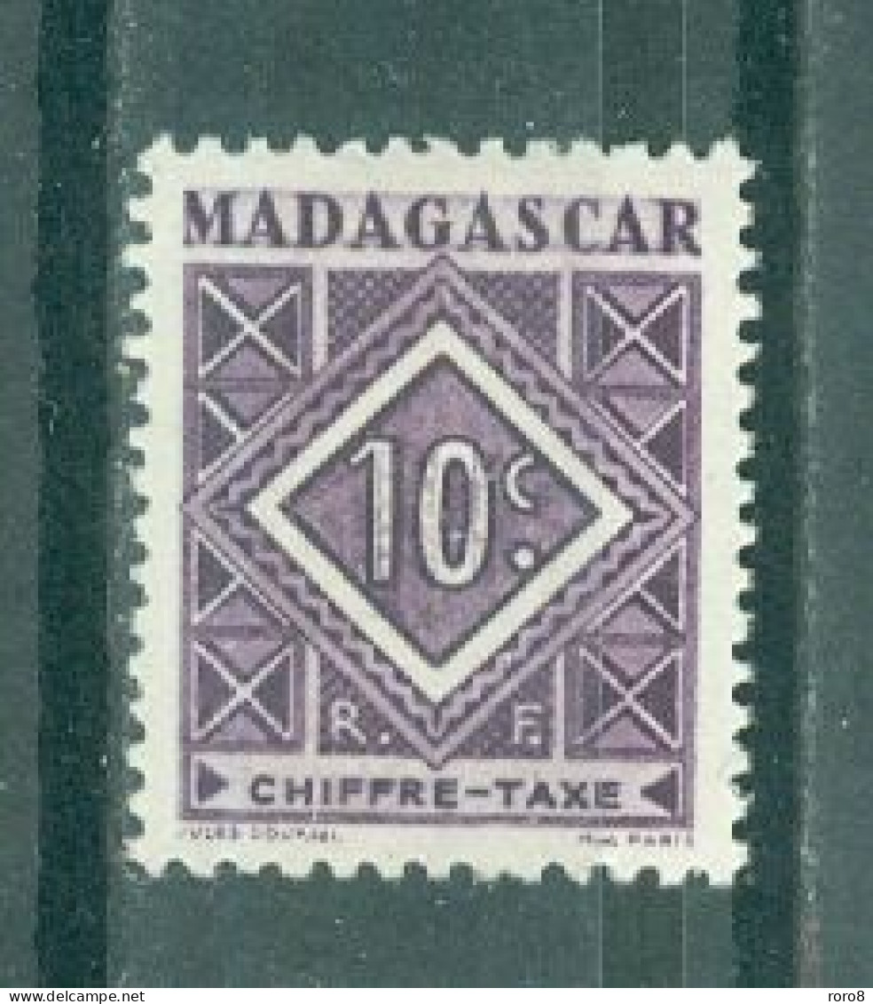 MADAGASCAR - TIMBRES-TAXE N°31*MH SCAN DU VERSO. - Segnatasse