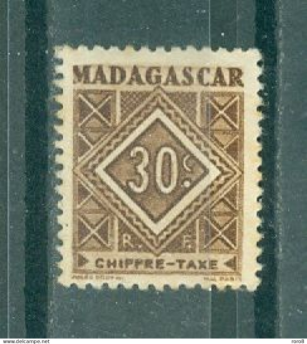 MADAGASCAR - TIMBRES-TAXE N°32*MH SCAN DU VERSO. - Segnatasse