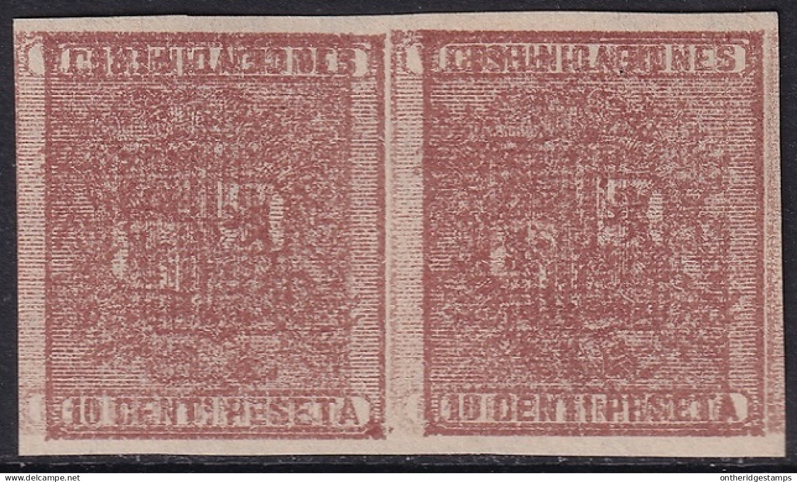 Spain 1874 Sc 211 Espana Ed 153 Pair MNG(*) Double Impression (maculatura) - Neufs