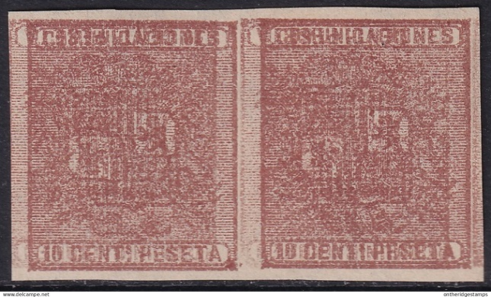 Spain 1874 Sc 211 Espana Ed 153 Pair MNG(*) Double Impression (maculatura) - Nuovi