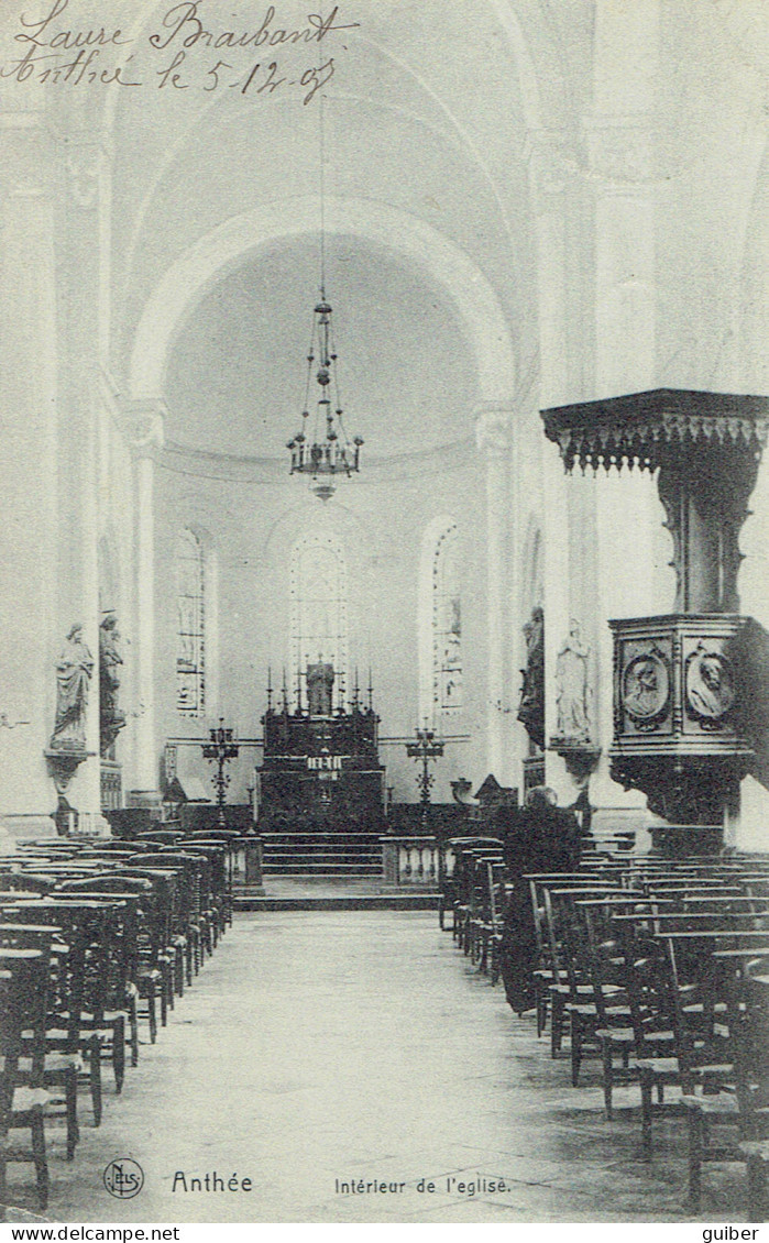 Anthée Intérieur De L'église  1907 Edit. Henry Deroyer - Onhaye