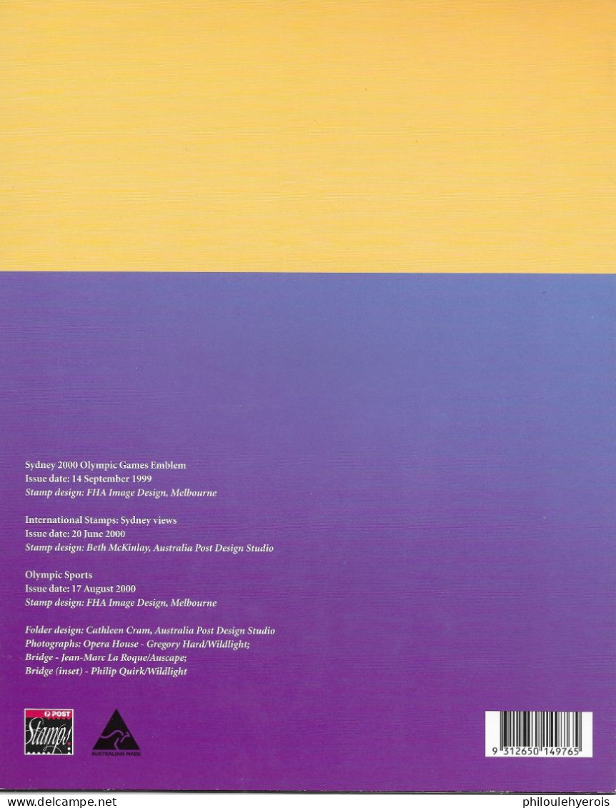 Jeux Olympique 2000 Sydney N°1762 En Bloc De 10 - N°1828 Et 1830 - Serie N°1849 à 1858 Sur Dépliant 6 Pages 6 Scans - Sommer 2000: Sydney