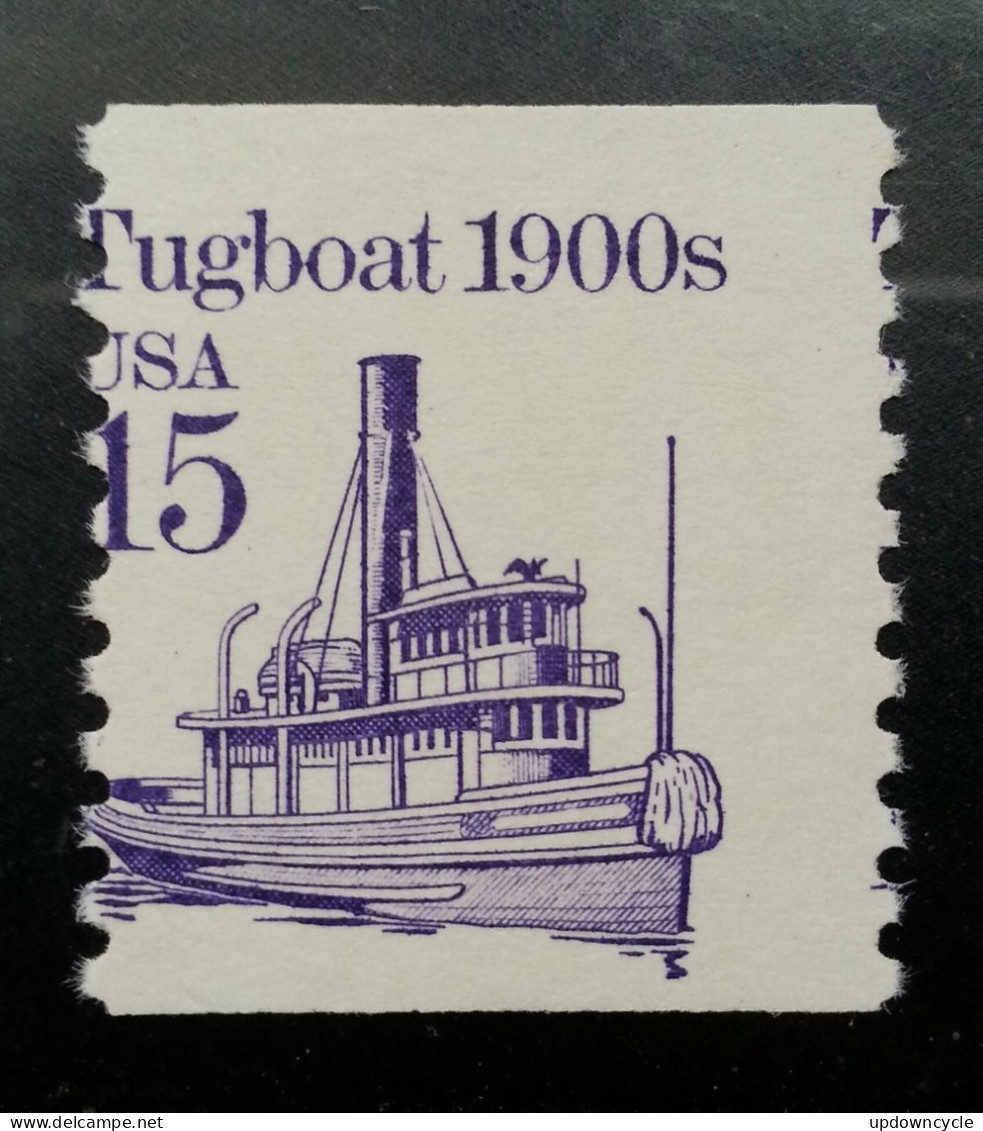 USA 1987-88 Perf. Error 15c Coil Tugboat 1900s MNH OG Sc#2260 - Errors, Freaks & Oddities (EFOs)