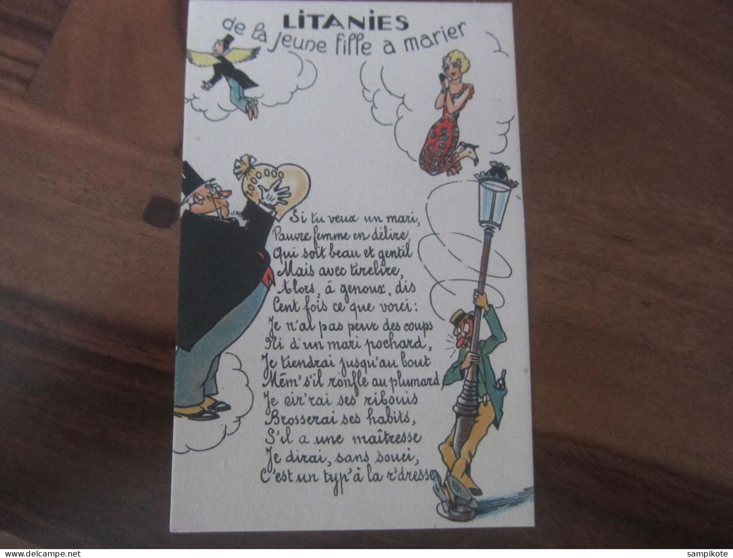 Carte Postale Illustrateur, Litanies De La Jeune Fille à Marier - Faizant