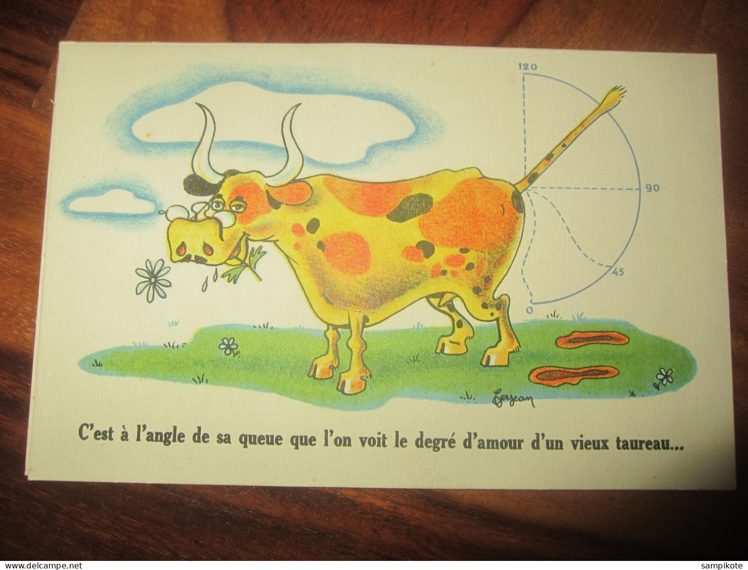 Carte Postale Illustrateur, C'est à L'angke De Sa Queue Que L'on Voit Le Degré D'amour D'un Vieux Taureau - Faizant