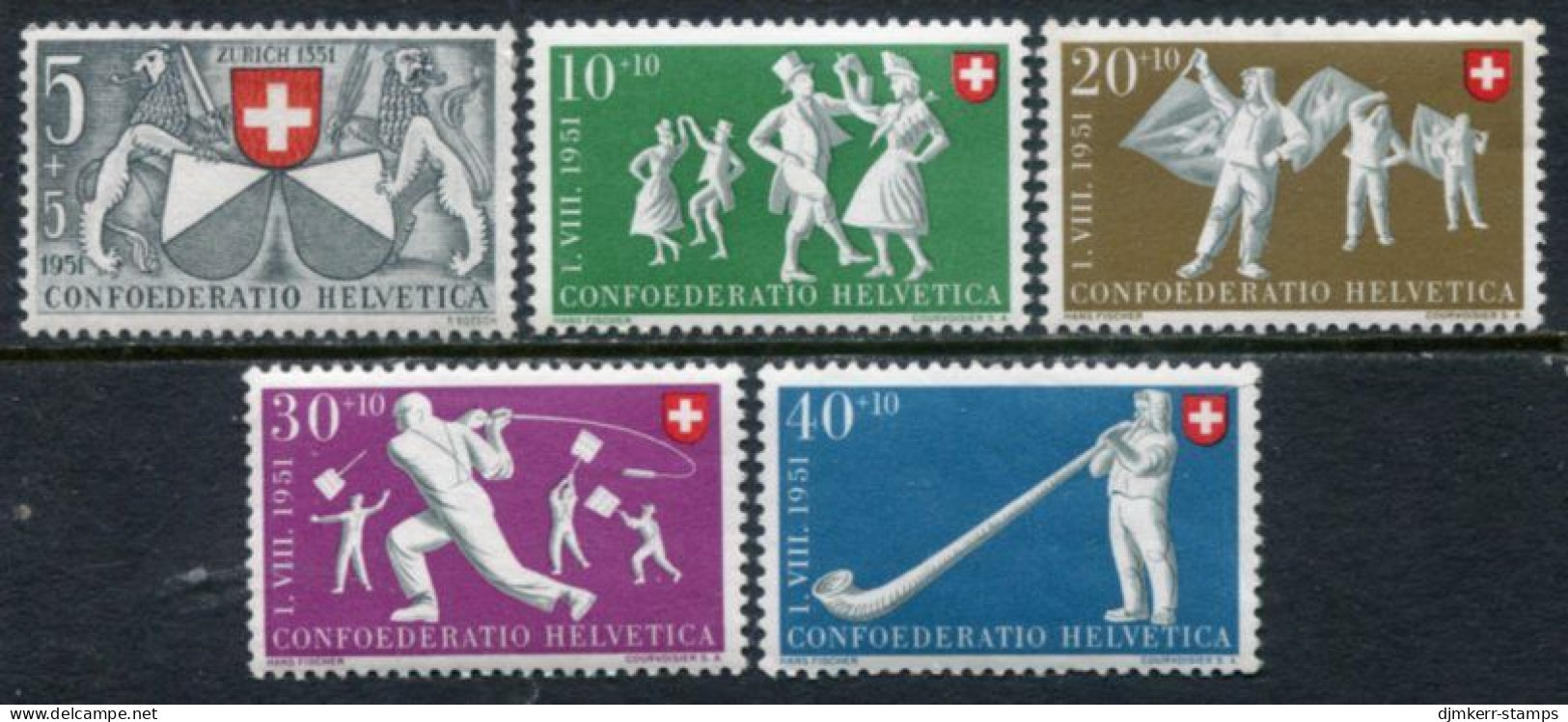 SWITZERLAND 1951 Pro Patria LHM / *.. Michel 555-59 - Nuevos