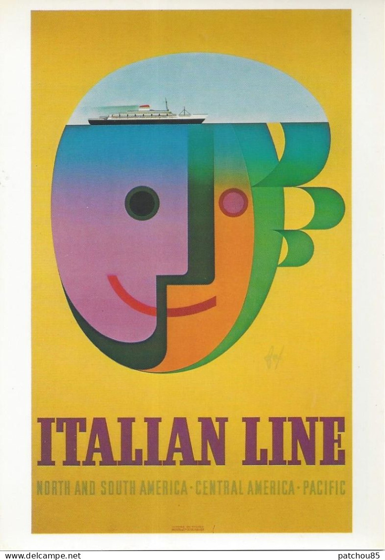 CPM  Affiche Pour La Compagnie Maritime ‘’Italian Line’’ (1956) - Fore