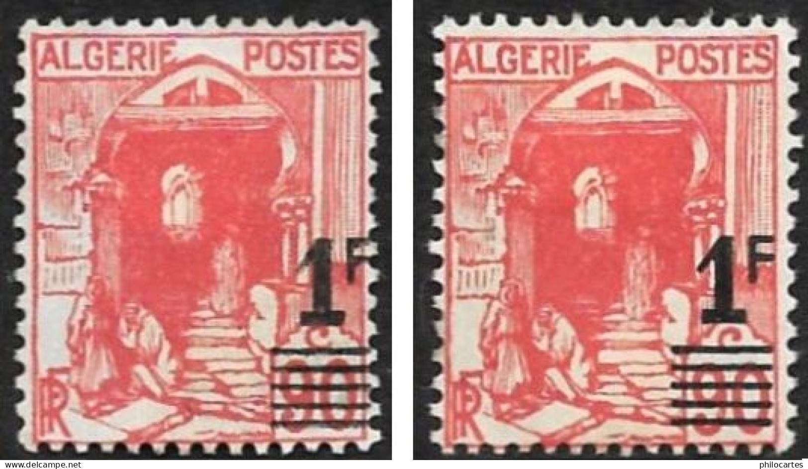 ALGERIE 1939  -  Y&T 158 E 158A  - Sans Gomme - Neufs