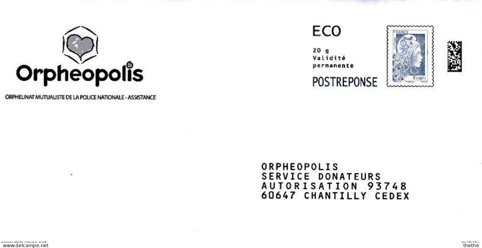 ORPHEOPOLIS -  Postréponse ECO Neuf Marianne L'engagée  301783 - Prêts-à-poster:reply