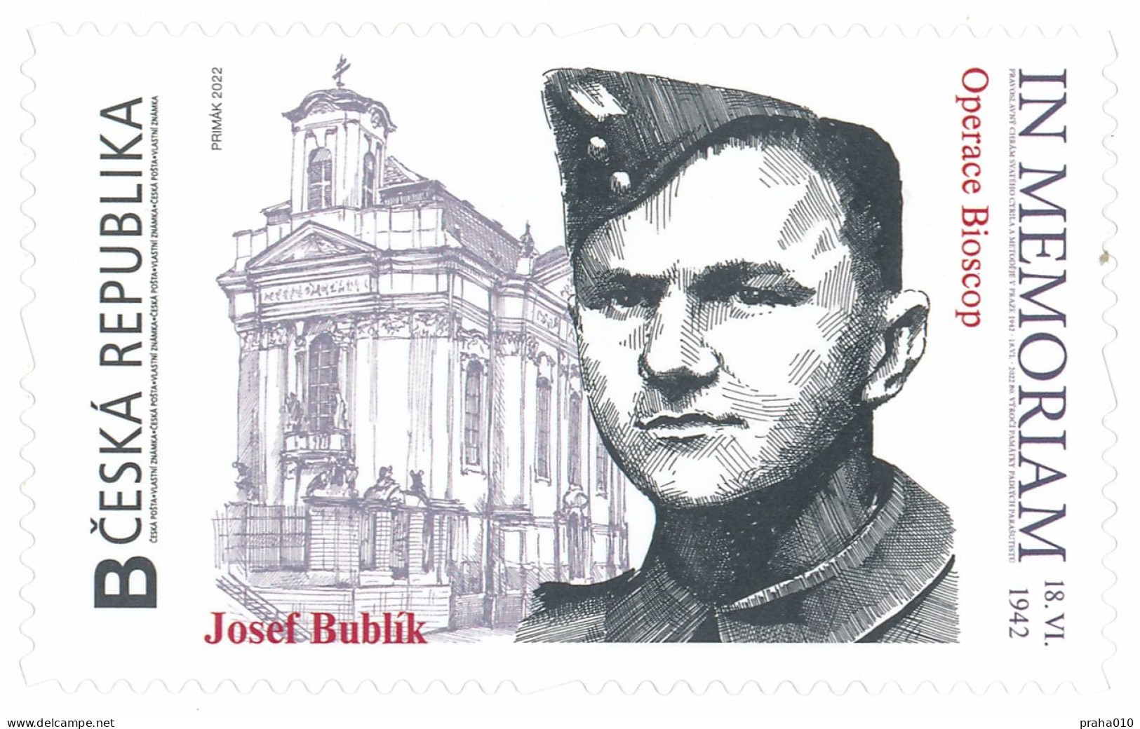 Czech Rep. / My Own Stamps (2022) 1404: IN MEMORIAM 1942 - Josef Bublik (1920-1942) Operation Bioscop / WW2 - Unused Stamps