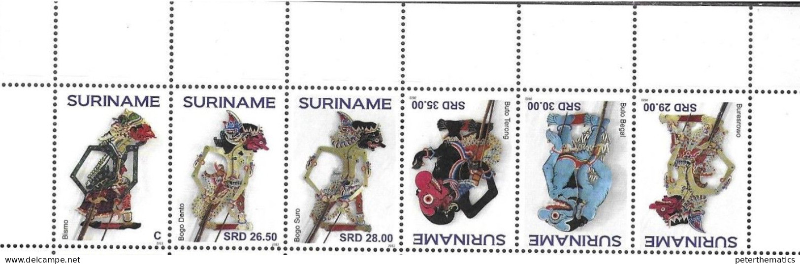 SURINAME, 2022, MNH,WAYANG, PUPPETS,6v - Marionetas