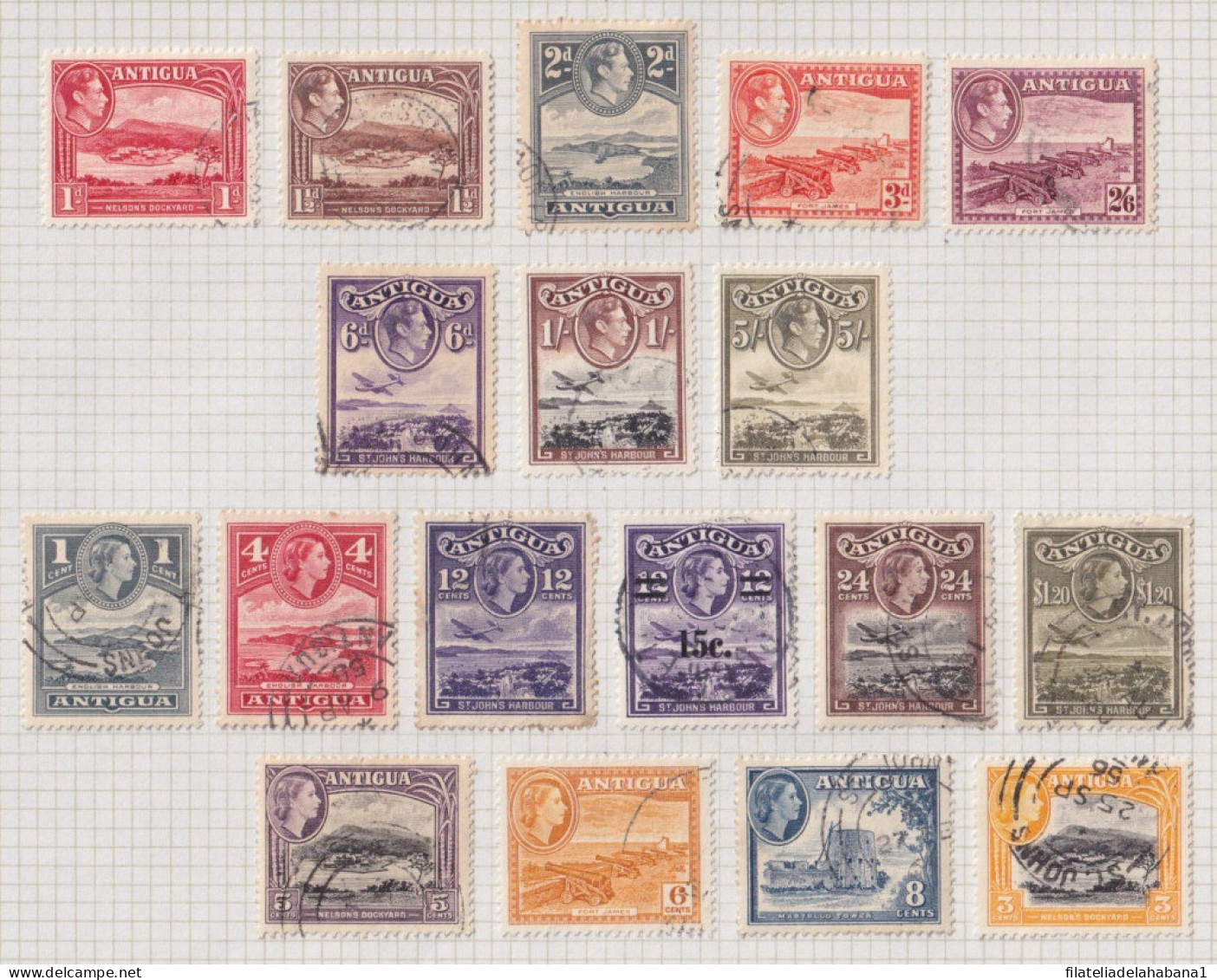 F-EX37675 ANTIGUA CLASSIC STAMPS LOT. - Andere & Zonder Classificatie