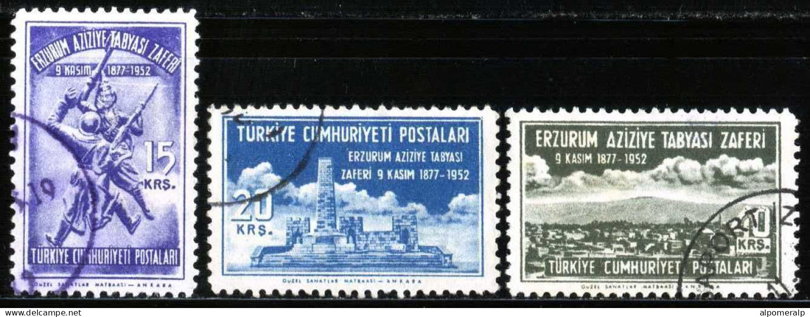 Türkiye 1952 Mi 1345-1347 Victory Of The Battle Of Erzurum Aziziye - Used Stamps