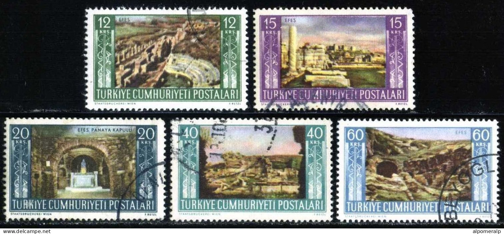 Türkiye 1953 Mi 1361-1365 Ephesos, Archaeology, Historic Site, Ruin - Used Stamps