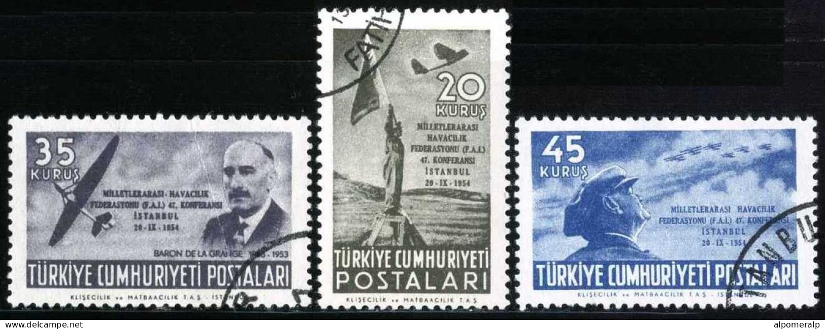 Türkiye 1954 Mi 1395-1397 Conference Of The Federation Aeronautique Internationale (FAI) - Oblitérés