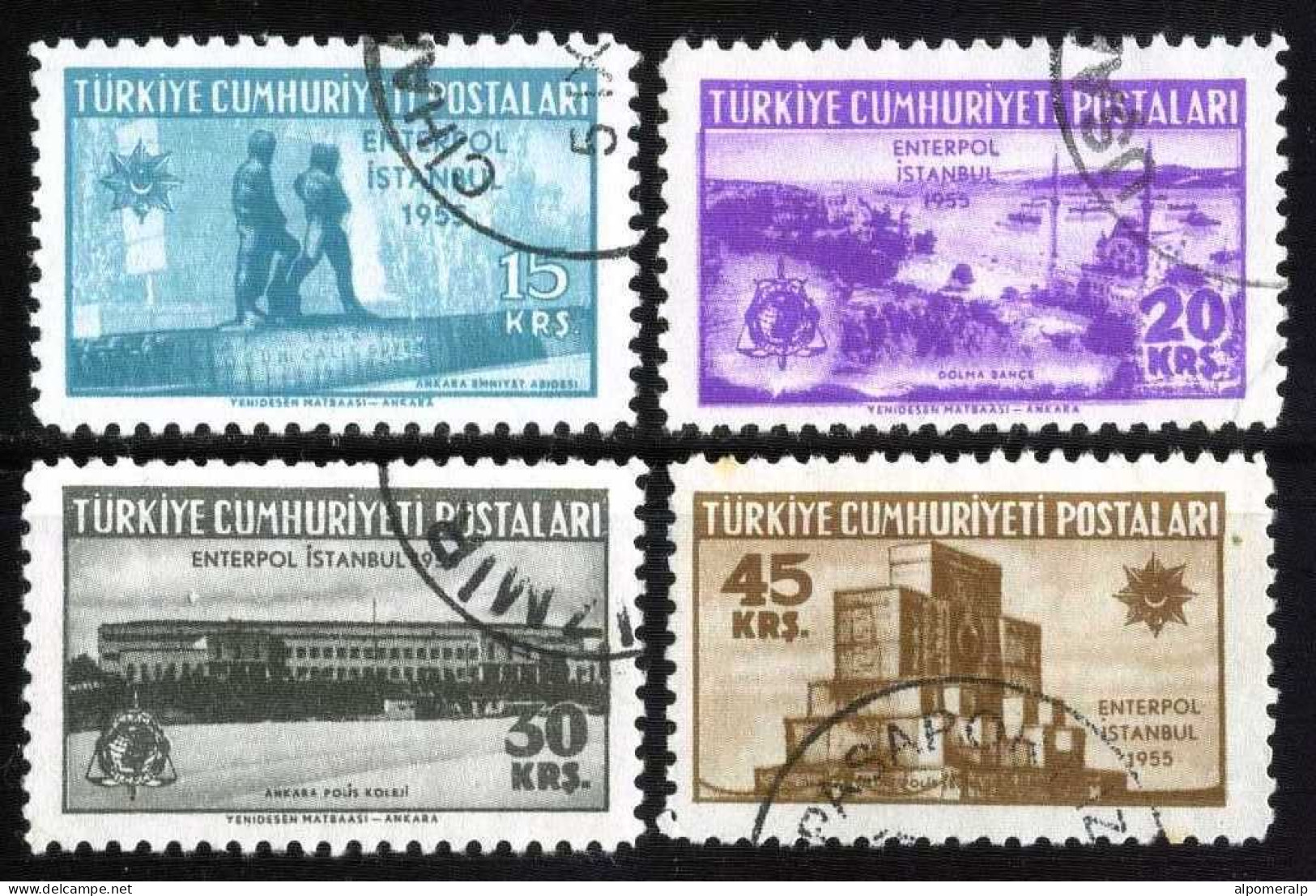 Türkiye 1955 Mi 1432-1435 General Assembly Of The International Criminal Police - Used Stamps